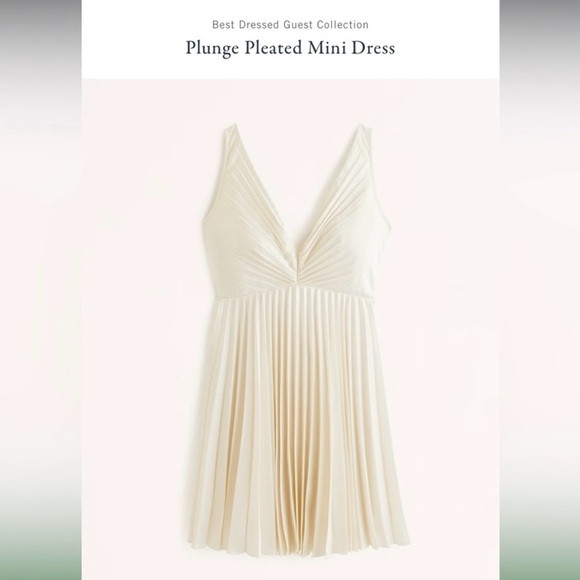 Abercrombie & Fitch Plunge Pleated Mini Dress Small Tall - Picture 1 of 5